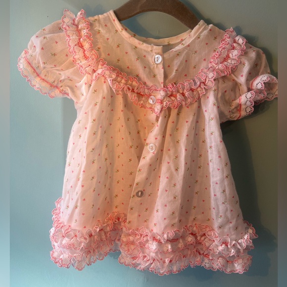 Vintage Cindy Sue Ruffle Dress with Matching Bloomers size 12mos - Picture 7 of 11